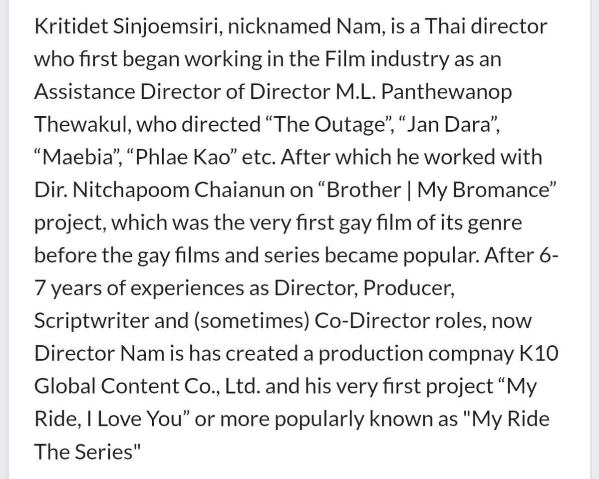 moonxest's tweet photo. this is You(r)tuber new director:  
Nam Kritidet Sinjoemsiri (น้ำ กฤติเดช สินเจิมศิริ), he's worked mainly on films before

#YourtuberSeries https://t.co/qW6lFZjlnU
