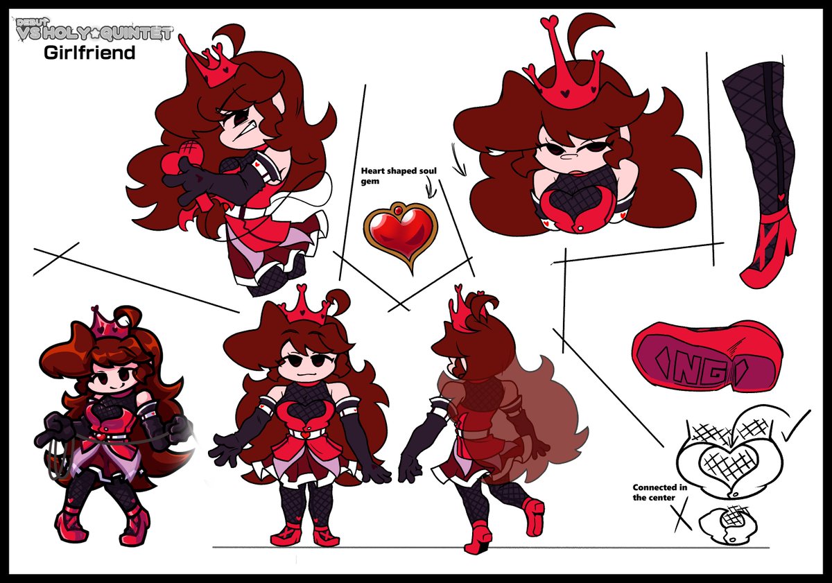 TeamHQ26's tweet photo. ❗️Vs Holy Quintet Girlfriend Reference Sheets!❗️

(people should draw her teehee)

#MadokaMagica #fridaynightfunkin #fnf https://t.co/6jzwBfR6nF