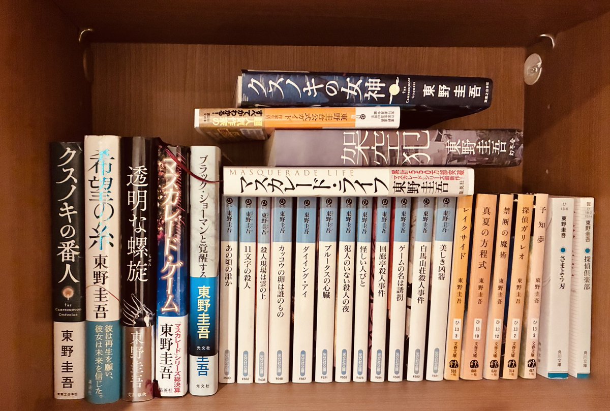 bookhoney's tweet photo. 本当に大好きな作家さんでした

夫と結婚したのも「レイクサイド」で盛り上がったから

図書館派の私ですが、東野圭吾さんの本は手元に置いておきたくて

白夜行と幻夜が特に好きです

最高のエンタメを届けてくださり本当にありがとうございました

ご冥福をお祈りします https://t.co/3JVsuepSUM