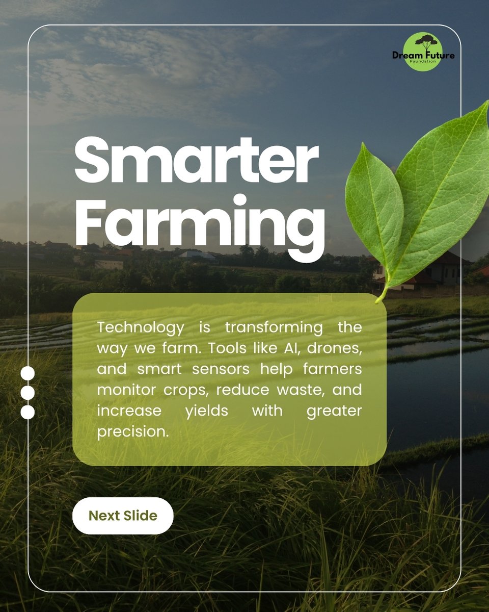 DreamFuture24's tweet photo. 🌱 Agriculture is evolving with innovation, sustainability, and technology.

Together, let's inspire the next generation to lead the future of agriculture.

#DreamFutureNGO #SmartFarming #SustainableAgriculture #YouthInAgriculture #ClimateAction https://t.co/XNm5cutkk9