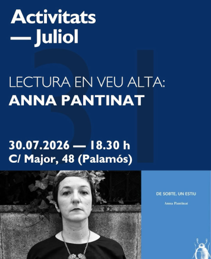 LaBreuEdicions's tweet photo. Dijous 30, a les 18.30 h, recital del poemari
DE SOBTE, UN ESTIU d’@annapantinat
a @Ll_Finestres de #palamós 🌊
l'únic #alabatre amb cita de Tino Casal
#desobteunestiu #annapantinat https://t.co/kK2fTJnQmH