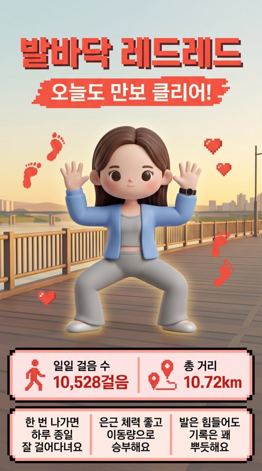 do_yak_'s tweet photo. #광고 #갤럭시언팩 #RT이벤트

요즘 유행하는 AI 프롬프트 다들 해보셨나요? 👀

갤럭시 워치9 출시 기념으로 하는 이벤트인데
워치로 데이터 수집한 뒤에 제미나이로 나를 닮은 AI 캐릭터를 만드는 거예요!

점심마다 계단 오르기 운동하고, 활동량이 많아서 그런지 발바닥 레드레드 캐릭터가 나왔답니다 ˃ᴗ˂
이번 갤럭시 워치9에 더 커진 배터리가 탑재돼서 하루종일 차고 다니면서 기록해도 끄떡없었음 ㅎ

​아래 링크에서 다들 어떤 유형 나오는지 한 번 만들어 보세요!
​🔗 https://t.co/Q0WpmeQlj8

갤럭시 유저라면 모두 카드 생성 가능하니 많관부 ( ' ̫ - )‐☆

(타래에 네이버페이 포인트 드리는 인용 RT 이벤트도 있으니 꼭 확인하기 🎁)

#갤럭시워치9 #갤럭시워치울트라2 #워치마이스타일