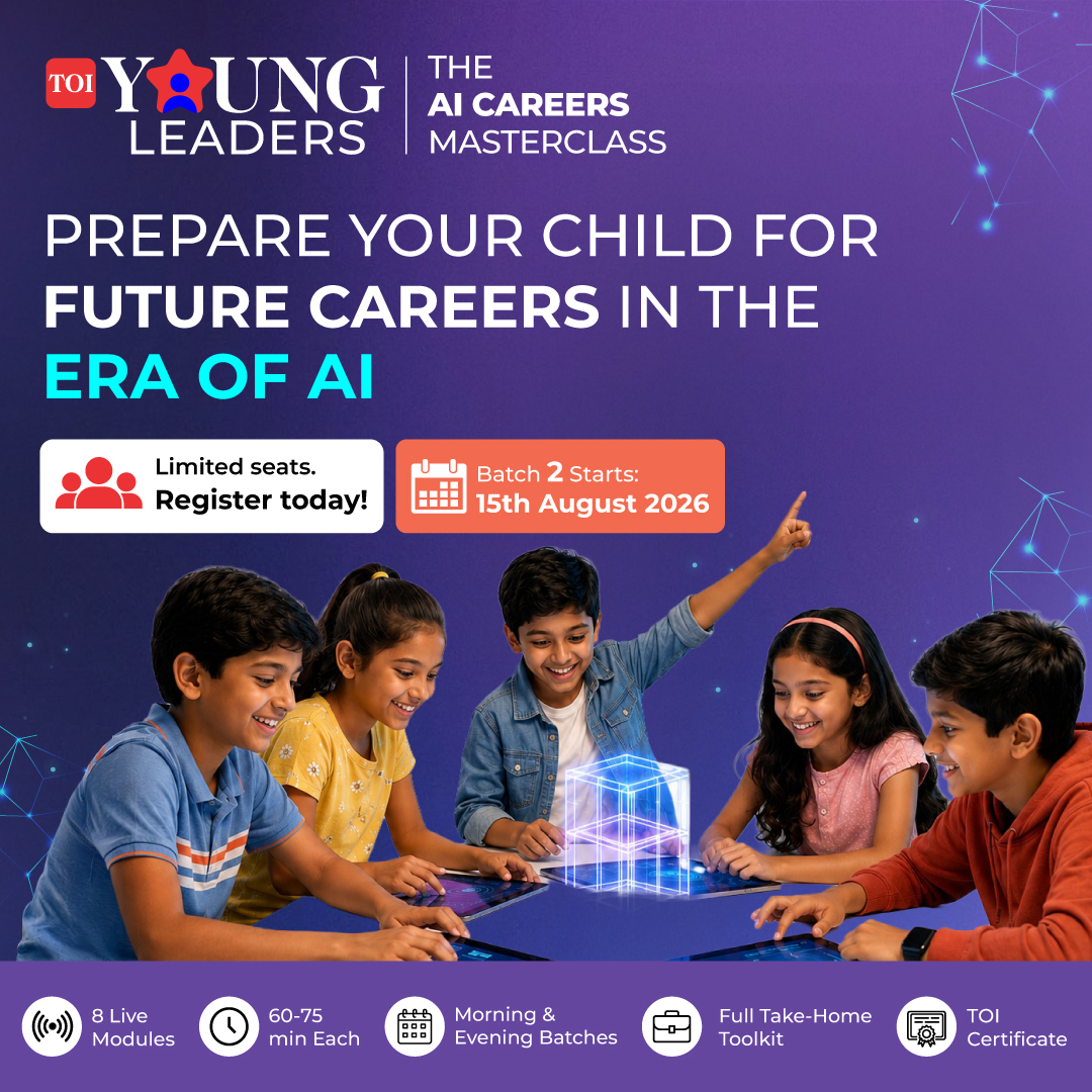 timesofindia's tweet photo. Prepare your child for future careers in the era of AI with the TOI Young Leaders AI Careers Masterclass.

Batch 2 starts 15th August. Register today: https://t.co/xIix9ARH0s

#TOIYoungLeaders #AIMasterclass #FutureCareers #FutureReady #Parents https://t.co/414dYFtvsG