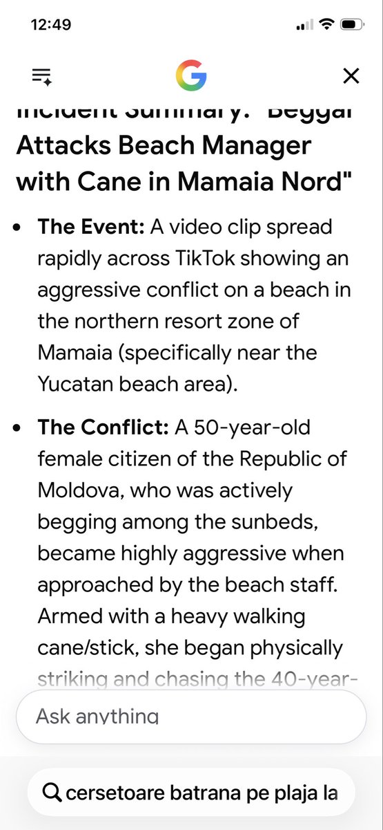BeeTricy1's tweet photo. @RadioGenoa Actually she is a Republic of Moldavia citizen,the incident happened in Romania at the beach!
I couldn’t find an article in English but please see the screenshot! https://t.co/dmcGLUOnug