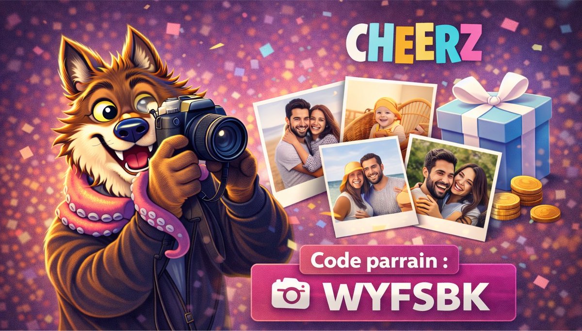 parrainWinamax2's tweet photo. 📖✨ Transformez vos plus beaux souvenirs en livre photo !
Vacances, anniversaires, mariages ou moments en famille, créez facilement un album personnalisé à conserver toute une vie 📸❤️
🎁 Profitez de 5€ offerts avec mon code parrainage : WYFSBK
#Photo #Souvenirs #Cheerz https://t.co/ow3uU3kiNx