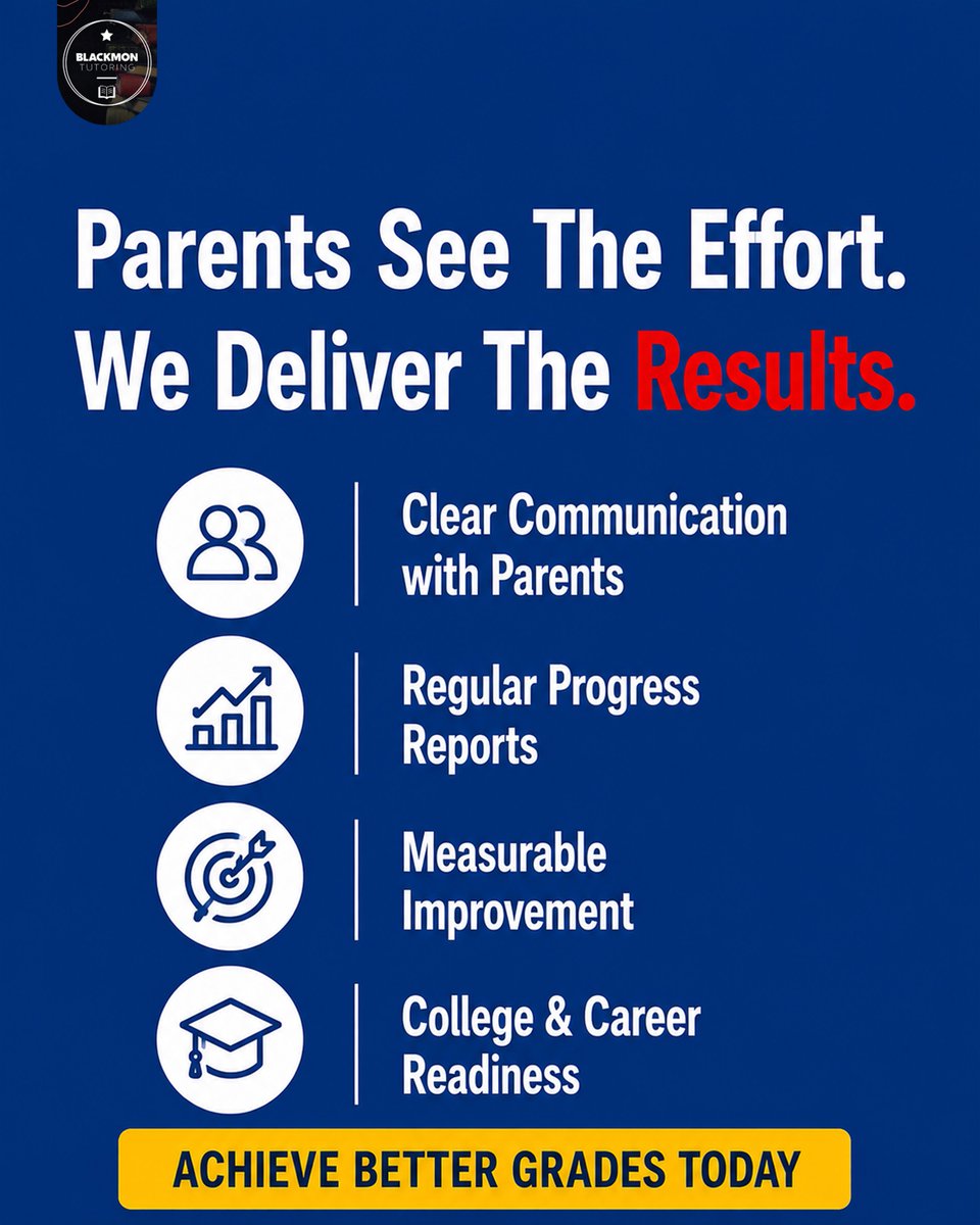 blackmontutorin's tweet photo. Parents see the effort. We deliver the results.

✔ Clear communication
✔ Progress updates
✔ Measurable improvement
✔ College-ready students

Give your child the support they need to succeed: https://t.co/kZT1Nn8XSp

#SATPrep #ACTPrep #ParentSupport #StudentSucc https://t.co/MR0F3blBhq