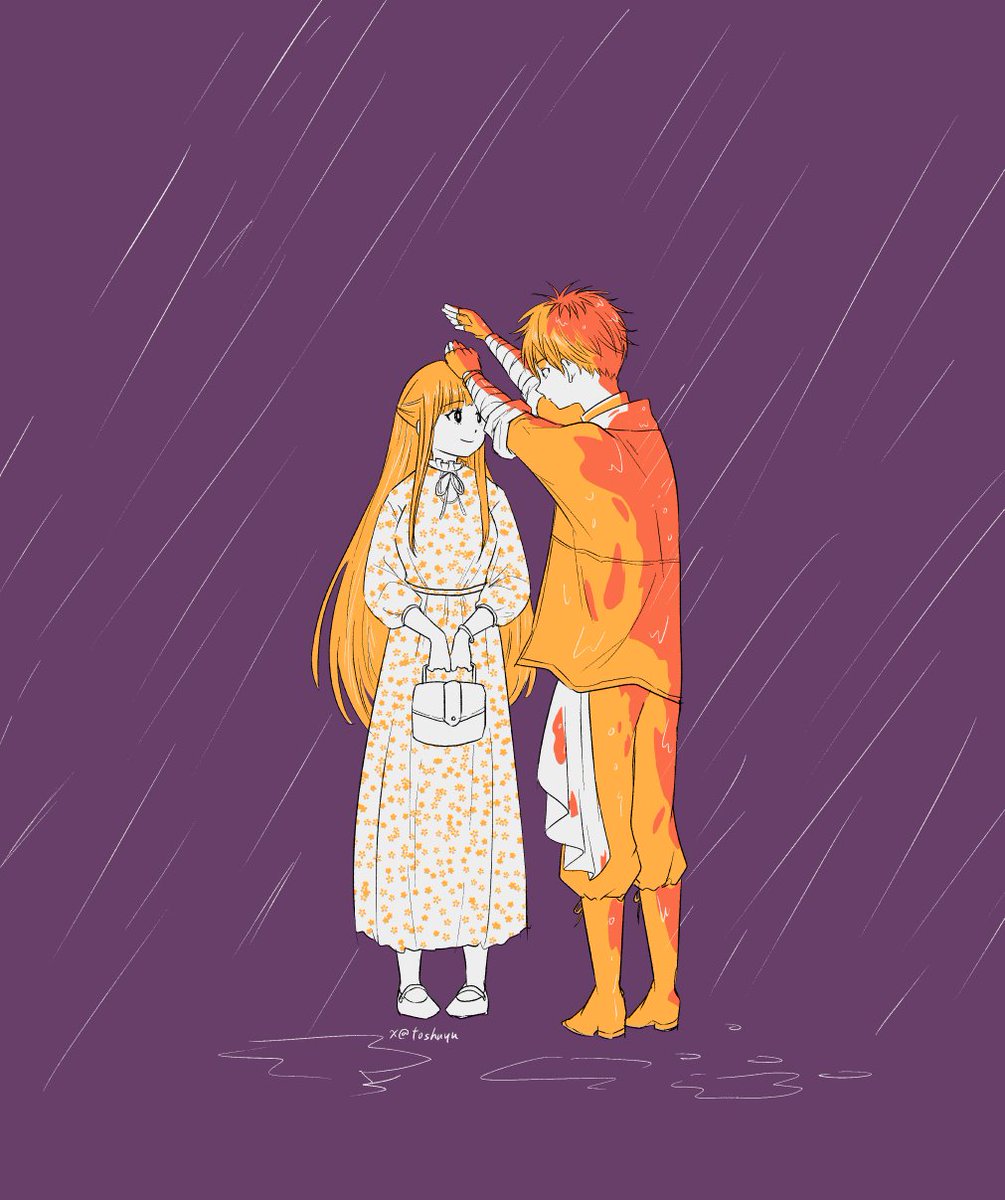 toshuyu's tweet photo. シリーズ　雨から守る
（再掲）
#フリーレンFA https://t.co/2nU3O1FZfV