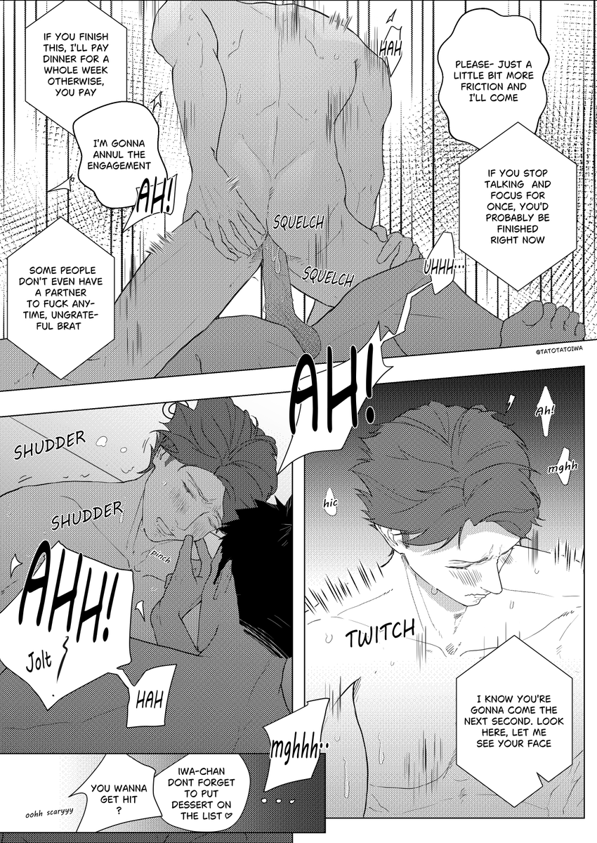 tatotatoiwa's tweet photo. 🔞 Iwaizumi Hajime's personal beef: Oikawa's sloth outside vb

read right to left https://t.co/wZKaYPCiYJ