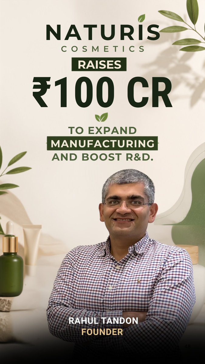humansofhustle's tweet photo. Naturis Cosmetics is raising ₹100 crore for R&amp;D, scaling and manufacturing.
The not-so-glamorous, but absolutely essential, side of building a beauty brand.
Because every great product needs the infrastructure to keep getting better.✨ https://t.co/UGOzCc9Ksl