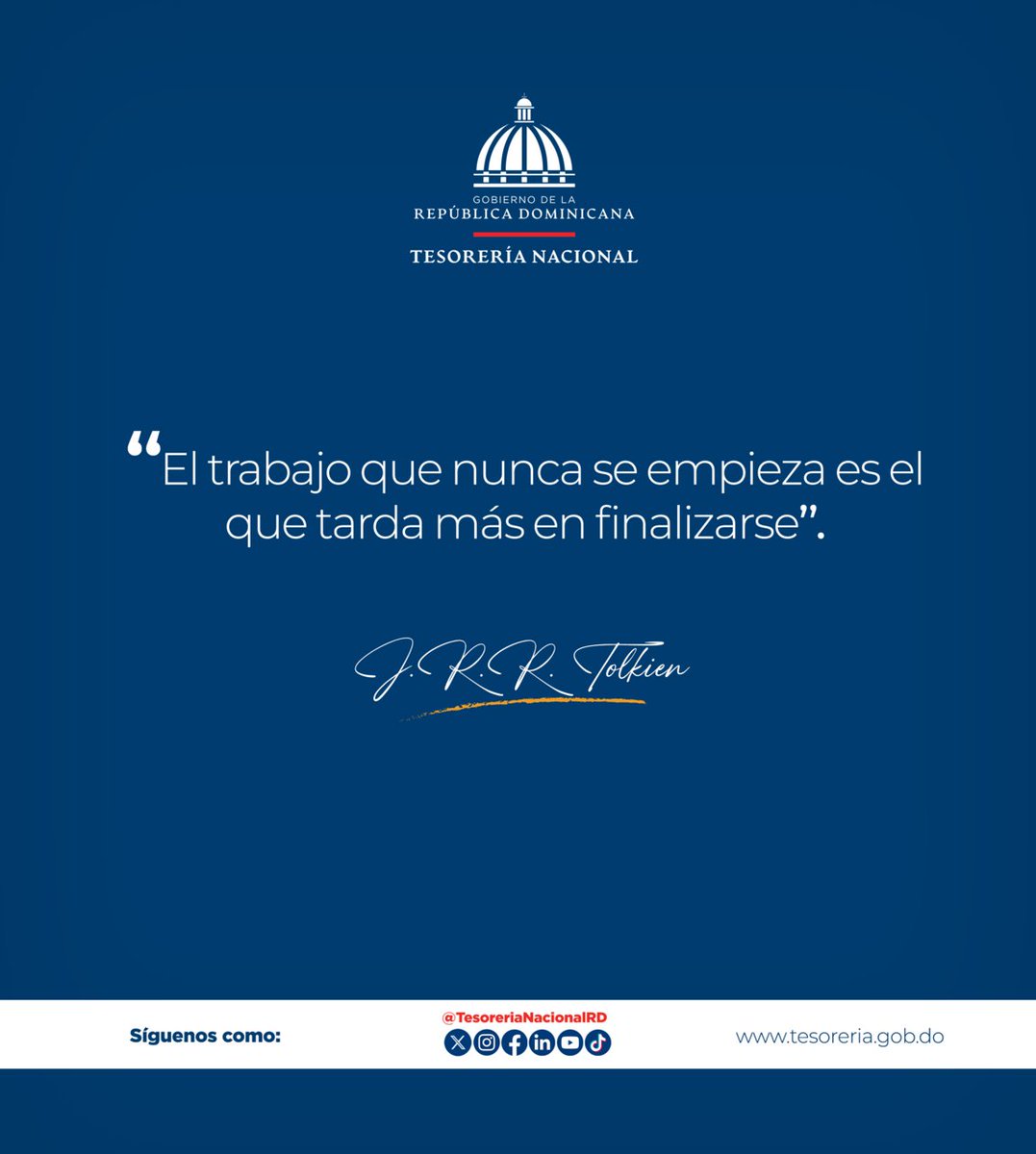 TesoreriaRD's tweet photo. Buenos días! 😀☀
Feliz y bendecido día.

#FrasesTN
#TesoreriaNacionalRD https://t.co/xYYvludmst