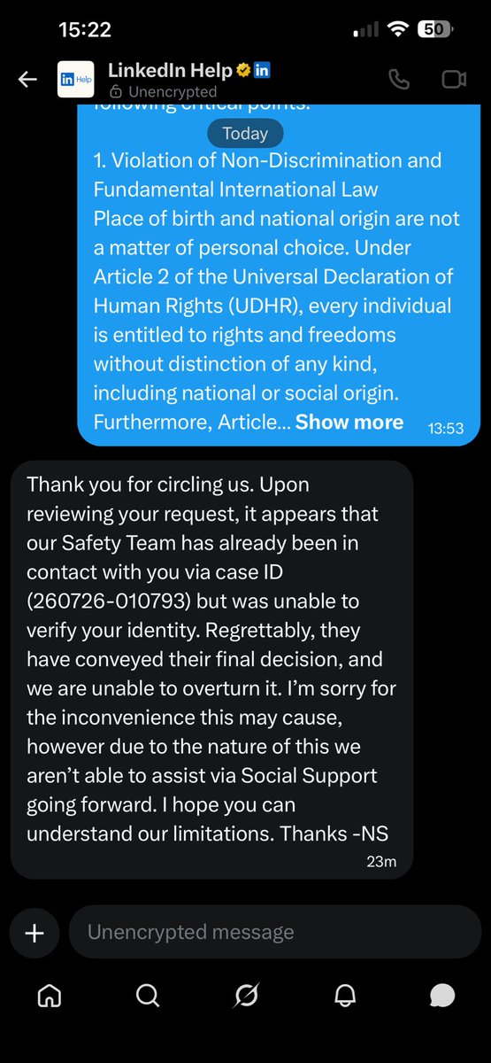 PetroSChem's tweet photo. This is what you replied, which shows your respect to other nations @LinkedIn @LinkedInHelp @humanrights @EURightsAgency https://t.co/WZAwNZevL0