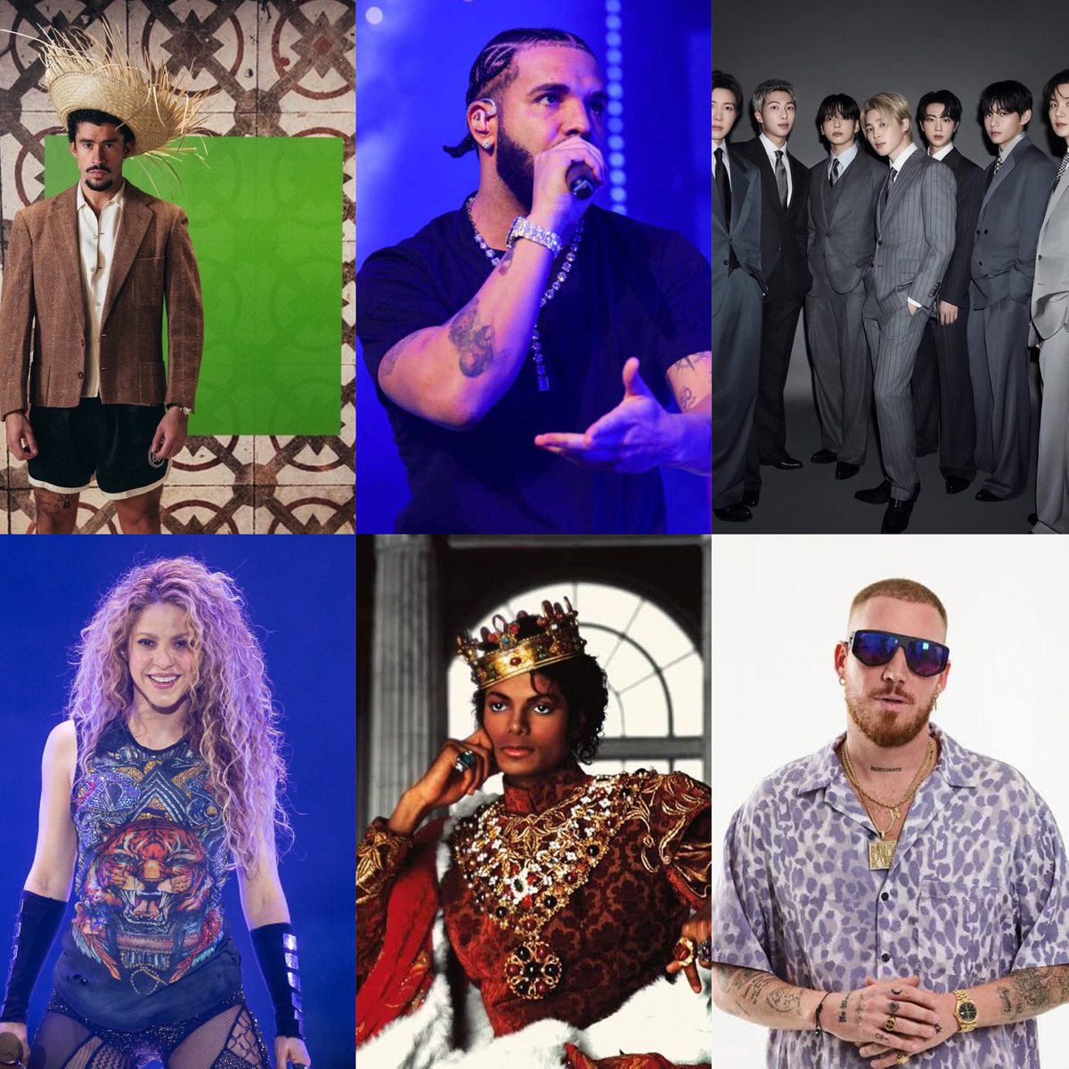 chartradar_'s tweet photo. • Bad Bunny is currently the biggest artist on Spotify and Deezer.

• Drake is currently the biggest artist on Apple Music.

• BTS is currently the biggest artist on iTunes.

• Shakira is currently the biggest artist on YouTube.

• Michael Jackson is currently the biggest legacy artist across all major music platforms.

• HUGEL is currently the biggest artist on Shazam.