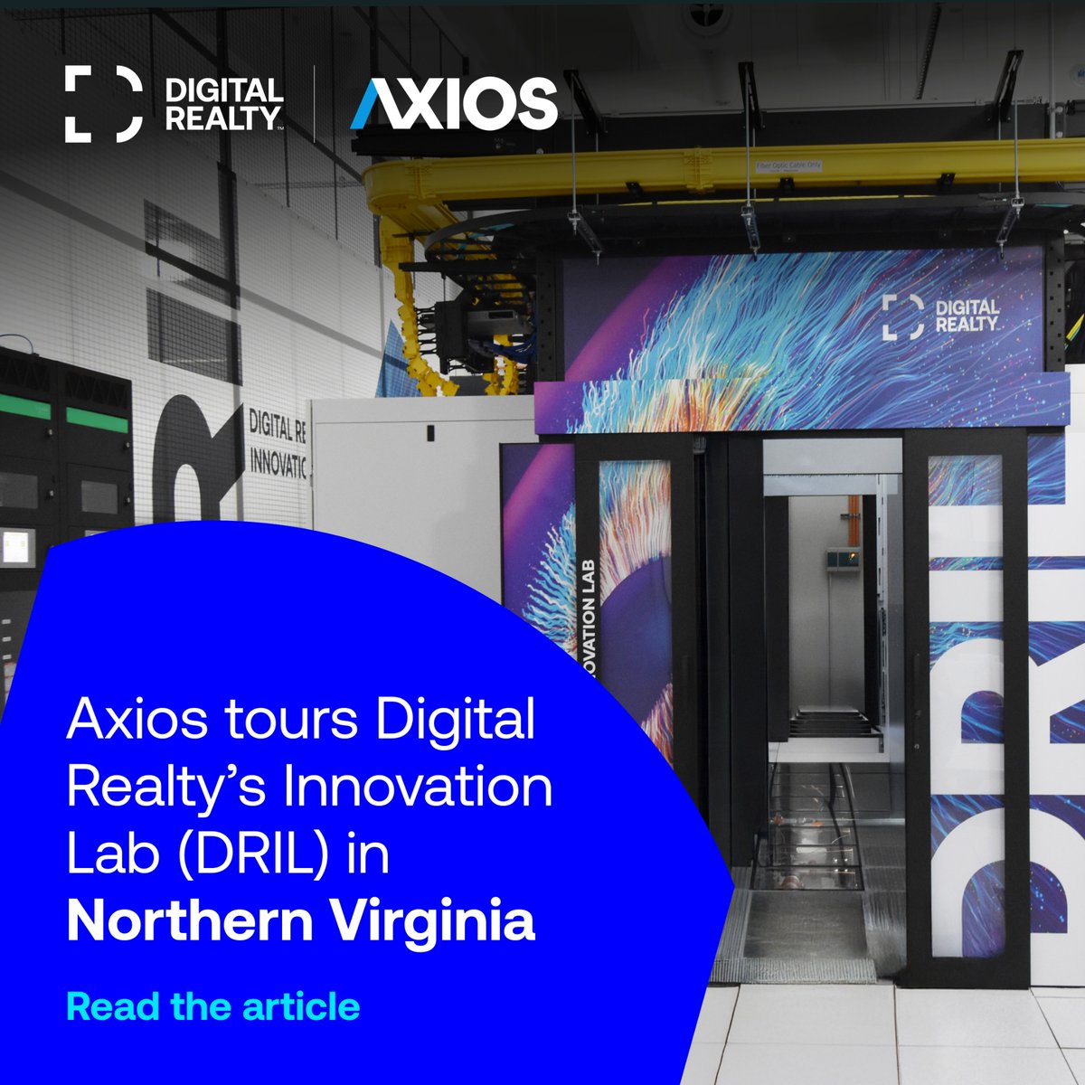 digitalrealty's tweet photo. Designed to bring AI infrastructure to life, the DRIL gives customers, partners, and policymakers, a unique opportunity to experience firsthand the technology powering the AI era. 

Read the full @axios story: https://t.co/XTIw1Qg8b6 

#TheDataMeetingPlace
#PlatformDIGITAL https://t.co/BiyDKLMBRq