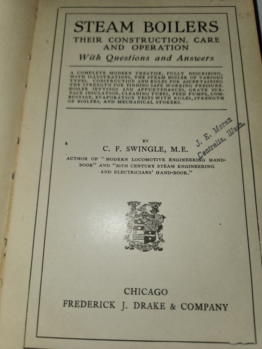 PowerMechanical's tweet photo. 📚 From our archives: a 1905 copy of Steam Boilers by C.F. Swingle, detailing design, safety &amp; care of early boilers. A timeless guide to the craft of steam engineering. ⚙️🔥

See it at our Steam Museum 👉 https://t.co/rU1hB7iWkV
#SteamMuseum #History https://t.co/awDinZQPj9