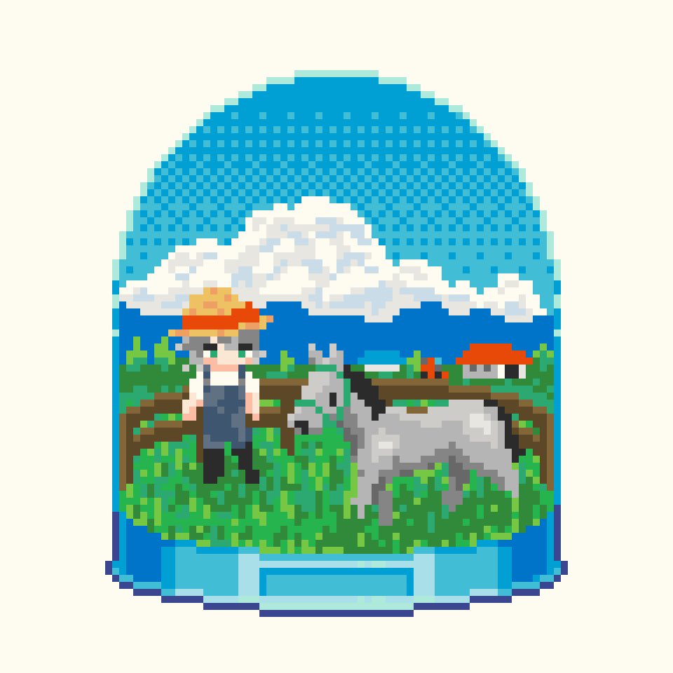 kanu_pixel's tweet photo. 牧場
#pixelart #ドット絵
#dotpictヴィネットドット絵コンテスト https://t.co/ar0E6PXyun