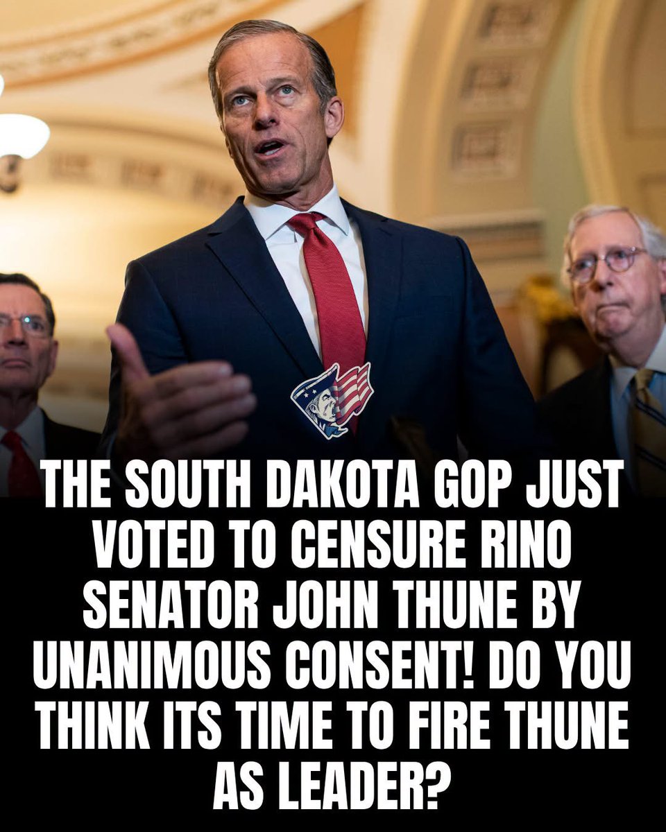 Luna_Jones79's tweet photo. Do you support censuring John Thune? https://t.co/SqrgWzvseq