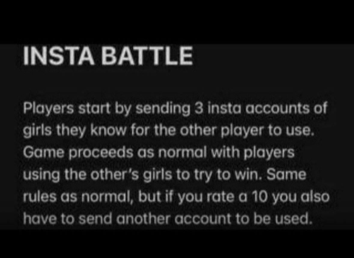 BisonteArg's tweet photo. Insta battle with irls or influencers or celebs with roleplay or kinky message each round
 #wankbattle  #wankchat https://t.co/BoQvP8gjsV