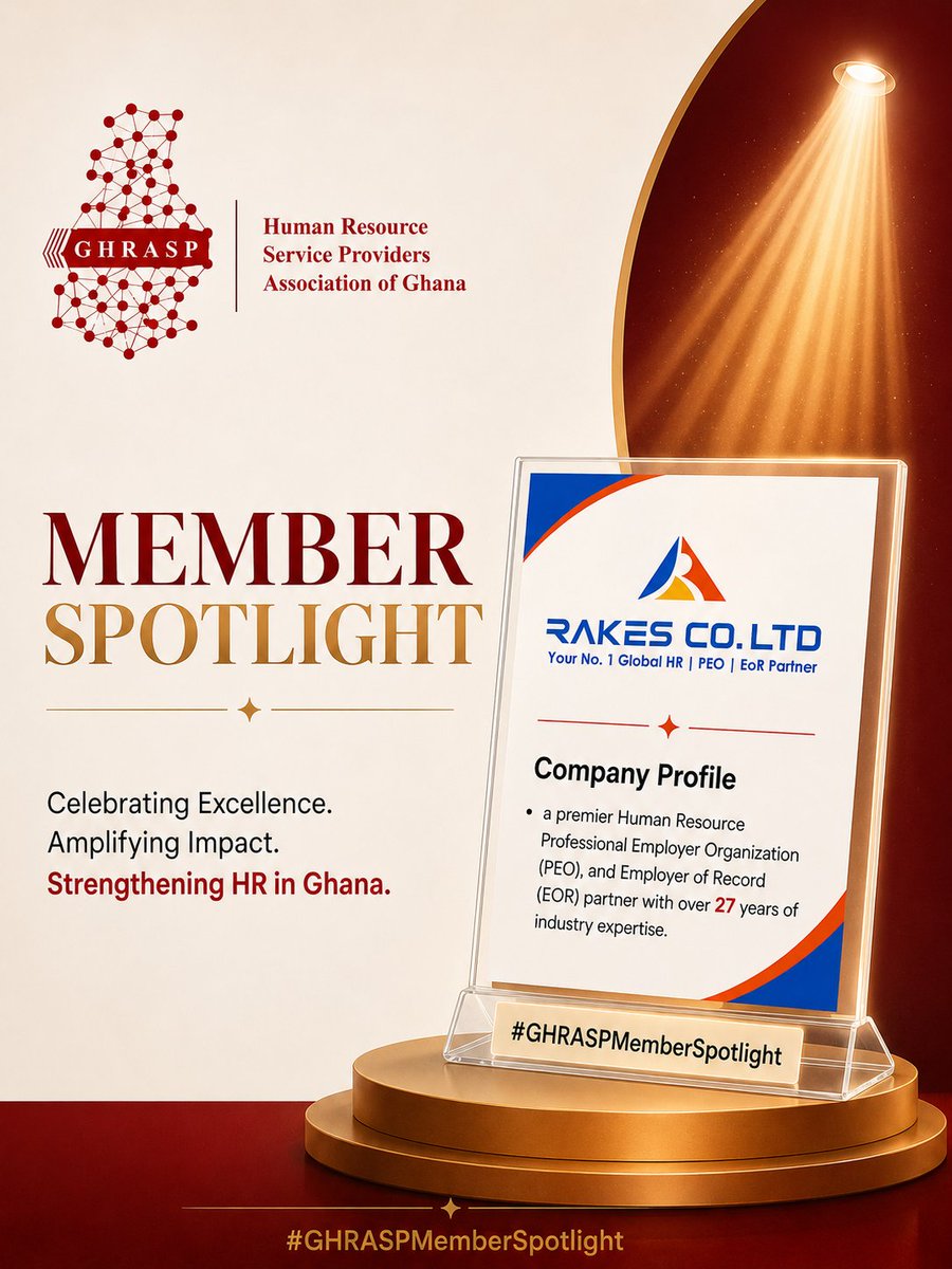 WeAreGHRASP's tweet photo. #GHRASPMemberSpotlight | Meet Our Member

This week, we shine the spotlight on Rakes Recruitment Company Limited, one of Ghana's leading Human Resource Management companies with over 27 years of experience delivering innovative HR solutions across Ghana and beyond.

#HR #Ghana https://t.co/iVTf7t3ozg