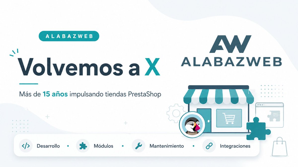 AlabazWeb's tweet photo. Llevábamos tiempo sin publicar por aquí, pero no hemos dejado de trabajar en PrestaShop.
Volvemos a X para compartir consejos, casos reales y soluciones sobre desarrollo, módulos, mantenimiento e integraciones.
¿Qué tema te gustaría que tratáramos primero?

#PrestaShop #eCommerce https://t.co/gnZkXn0XVU