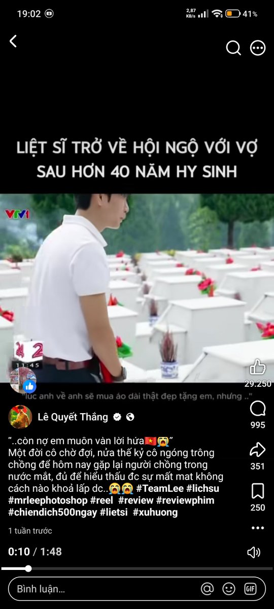 LamNaTV's tweet photo. "..còn nợ em muôn vàn lời hứa🇻🇳😭"
Một đời cô chờ đợi, nửa thế kỷ cô ngóng trông chồng để hôm nay gặp lại người chồng trong nước mắt, đủ để hiểu thấu đc sự mất mát không cách nào khoả lấp dc..😭😭 #TeamLee #lichsu #mrleephotoshop #reel #review #reviewphim #chiendich500ngay #lietsi #xuhuong #saosangdanduong