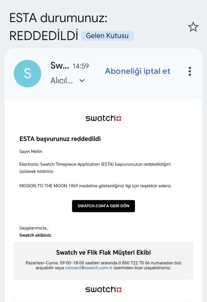 metin_kayacelik's tweet photo. 32.000 ₺'lik saat başvurum Reddedilmiş.

Sizden buna katılan var mıydı? https://t.co/YYChMf4e1Q
