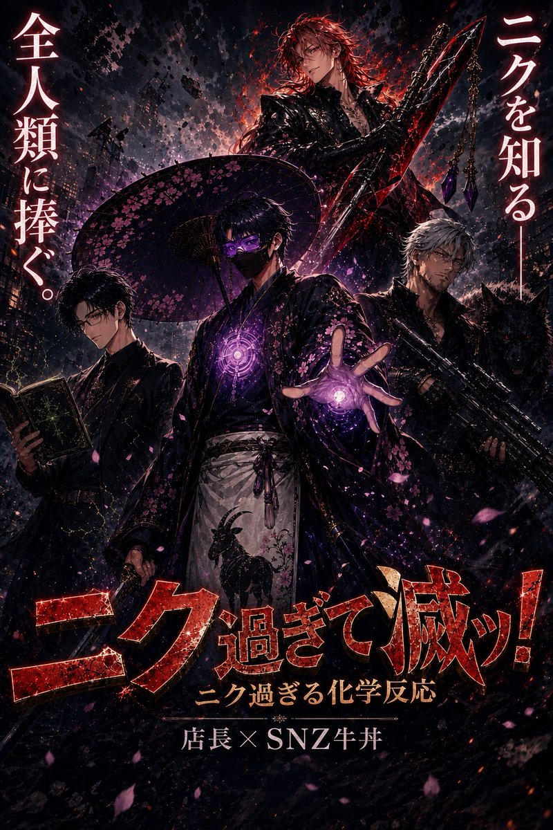 SNooZeSNZ's tweet photo. ニク過ぎる化学反応

  店長  ×  SNZ牛丼

ボイスドラマ化決定
ニクい化学反応を見逃すな

7/29 11:29 (ニクいい肉)
スヌーズ公式chにて公開

出演　
#桜吹雪 
#ノクト
#ざきノたいる 
#さわろう

監督•脚本　#ざきノたいる
ポスター      #さわろう

#ニク過ぎて滅ッ https://t.co/gb58PCwwtI