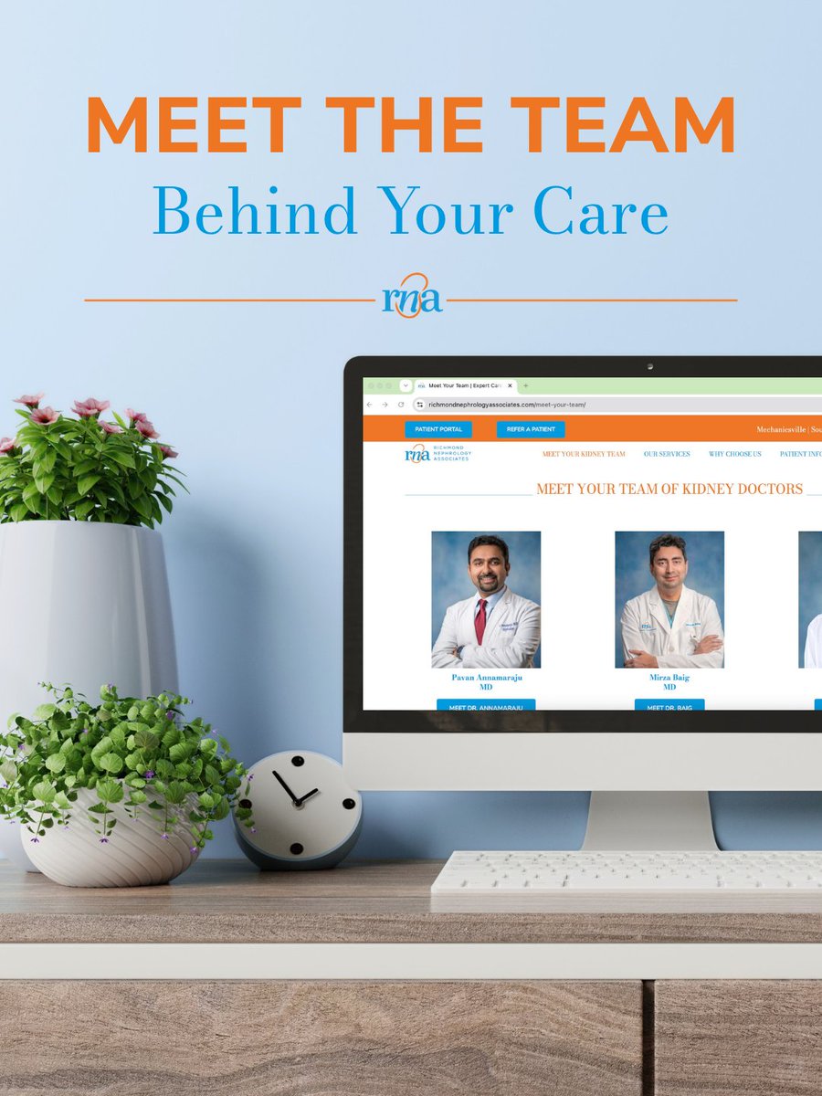 RVANephrology's tweet photo. At Richmond Nephrology Associates, our physicians, nurse practitioners, physician assistants and support team work together to provide compassionate, personalized kidney care. 💙

🌐 | https://t.co/uQ0MWbGQtP

#RichmondNephrologyAssociates #RichmondVA https://t.co/Nj4rKeltJA