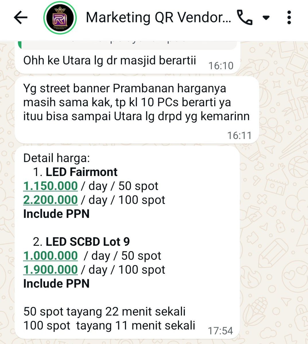 judgylexpharaoh's tweet photo. Iziin
Aku rekomen @qr_organizer sih klo Fans ada yg mw bkin project ADs

Mreka emg vendor yg sering urus project2 ads LED fans gt jd hrganya murah

Titik2nya seIndonesia ada smua

Dlu @nominprojects pasang ADs di 90++ stasiun KRL jg lewat QR ini. Td aq sempet nanya hrg Fairmont https://t.co/TcTskJEfEX