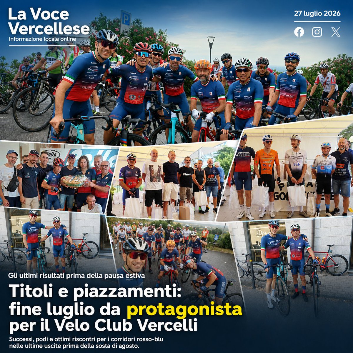 VercelliNotizie's tweet photo. Fine settimana ricco di risultati per il #VeloClubVercelli, impegnato nelle ultime competizioni di squadra prima della tradizionale sosta di agosto ➡️https://t.co/8qpPFuJyvk https://t.co/xJ1cJJtifx