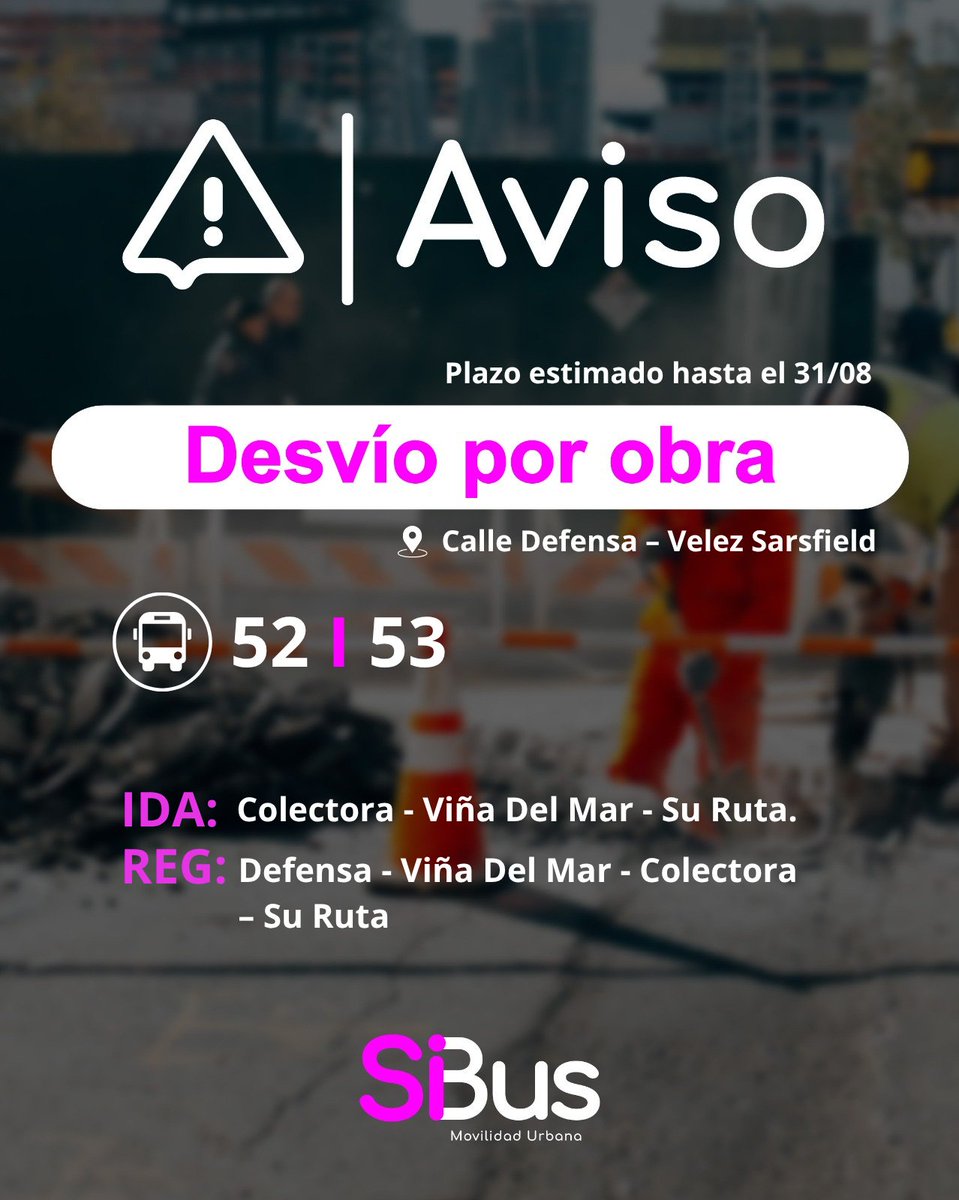 sibuscba's tweet photo. #InfodeServicio ℹ️
📷Desvíos vigentes por Obra
#TransporteUrbano #Cordoba https://t.co/tDvznSBYxy