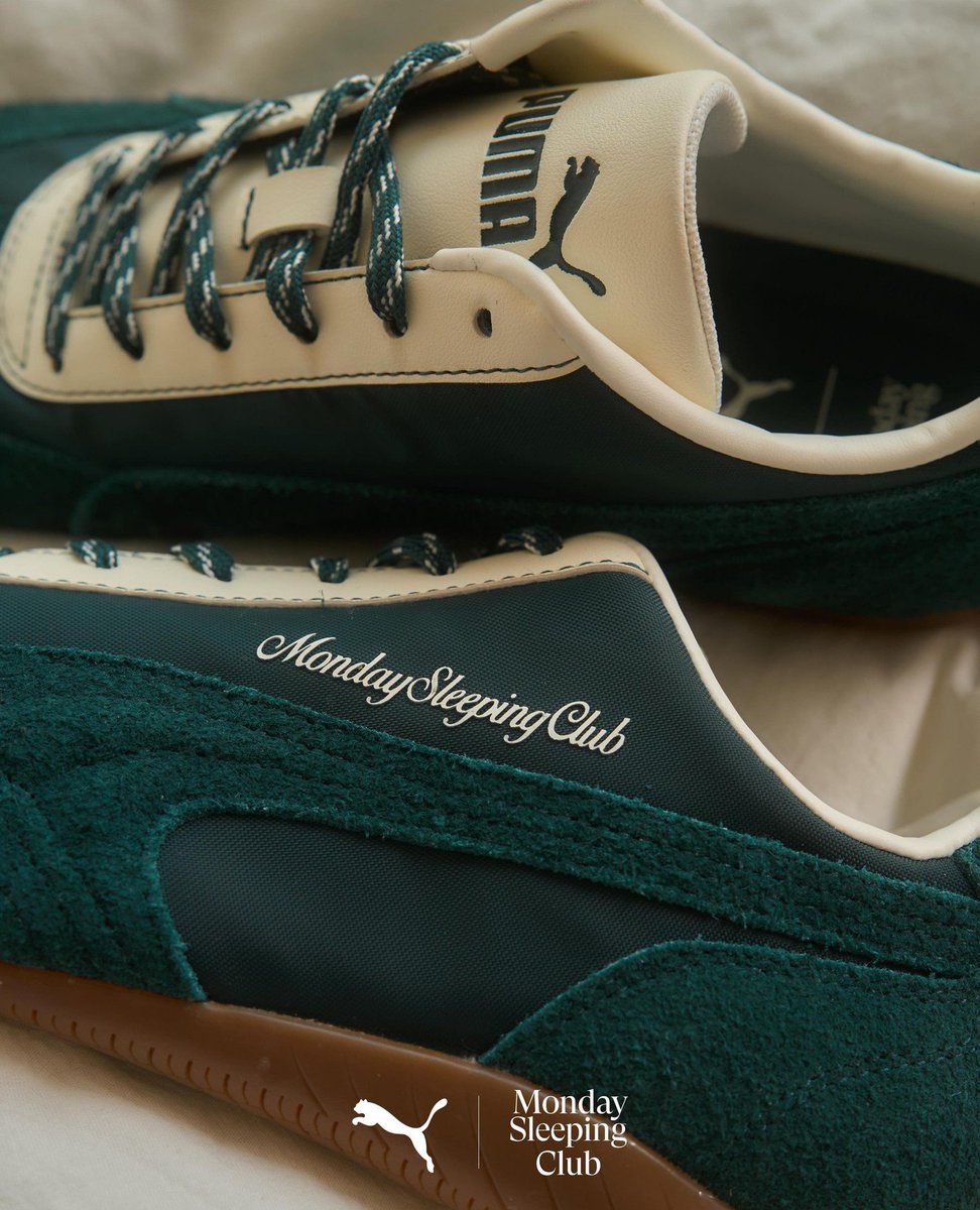 vlailuds's tweet photo. DEMMM.. Puma x Monday Sleeping Club ini gemes banget!! Warna hijaunya seger parah 🍀💚, cakep bener sih bikin naksir 😭🫶 https://t.co/49Qssr6oeX