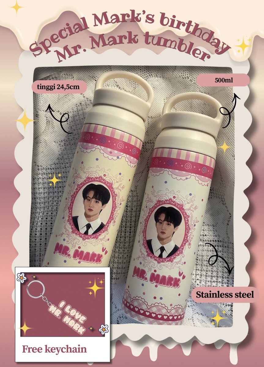 markleebase's tweet photo. Markf! ada yang mauu gakk? Tumbler lucu Special Mark’s birthday✨🫶🏼 kalau maw boleeh dr0p ur usn @ yaaa🙌🏻 https://t.co/UJQFQnhyoU