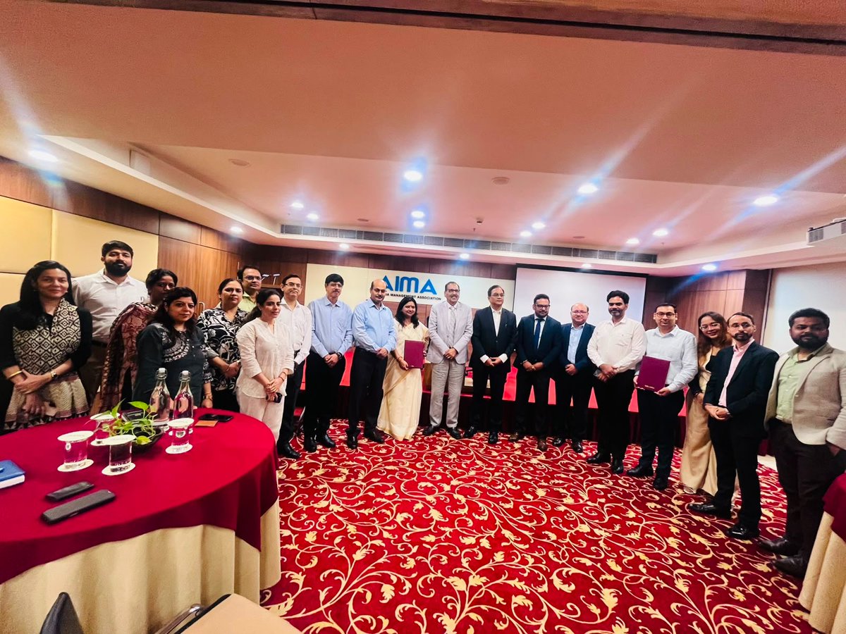aimaindia's tweet photo. AIMA and @icofp signed an MOU to jointly offer the Advanced Certification in Wealth Management (ACWM), bridging academia and industry to develop job-ready talent for the BFSI sector.

The partnership combines academic rigour with practical industry learning.

#WealthManagement https://t.co/SASEHrVBgO
