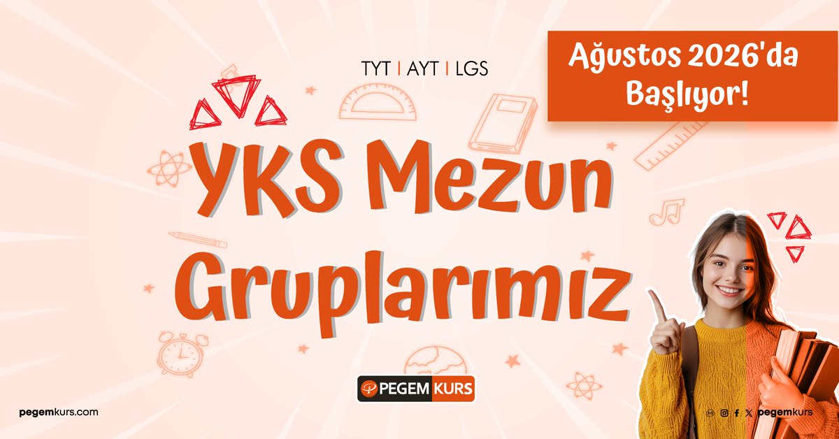 PegemKurs's tweet photo. 📢 ANKARA PEGEM KURS'TA MEZUN GRUPLARI AĞUSTOS 2026’DA BAŞLIYOR!

Kayıt ve detaylı bilgi için 👉🏻 https://t.co/LJ4P1c3Z9p

#pegemkurs #ankarapegemkurs #mezungrubu #kpss #tyt #ayt #yks #başarıseninle #hayallerinvarhatırla https://t.co/qlZz0s5dTQ