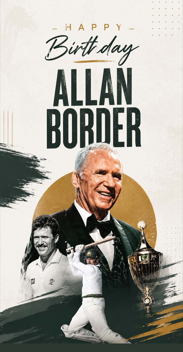 CricketGuru_CG's tweet photo. 👕 429 international matches
🏏 17698 international runs
☝️ 112 international wickets
💯 30 centuries
💥 102 fifties
🏆 1987 ODI World Cup winner
Wishing Happy birthday to legendary former Australian batter/skipper , Allan Border! 🇦🇺🎂
#AllanBorder #AustraliaCricket #Happybirthday #Onthisday