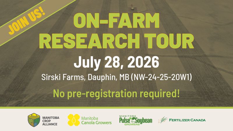 FertilizerCA's tweet photo. Join us tomorrow at Sirski Farms in Dauphin, Manitoba, for the 2026 On-Farm Research Tour, hosted in partnership with Manitoba Canola Growers, Manitoba Pulse & Soybean Growers and Manitoba Crop Alliance. 🌾

The morning will include a field tour on 4R fertilizer management and on-farm research trials in canola, wheat, and soybeans. 

Learn more: https://t.co/L6sdlmlPfw