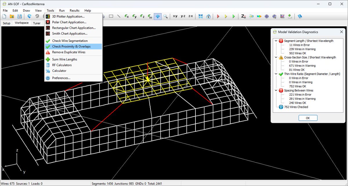 AntennaSof's tweet photo. AN-SOF 11 introduces 3 intelligent wire validation routines to clean up your geometry in seconds:

✅ Check Wire Segmentation

✅ Check Proximity &amp; Overlaps

✅ Remove Duplicate Wires

Link to request a free trial in the comments 👇 https://t.co/bCRr2ZLrg2