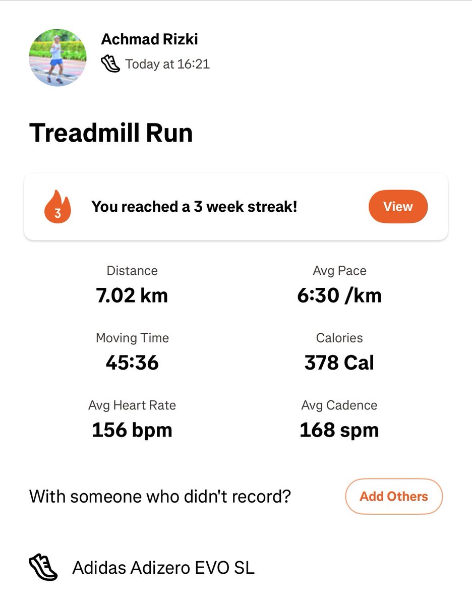 achmadrizki25's tweet photo. Warga X jangan lupa cardio di rumah. Udah nyobain long run 15 km lebih dari sejam treadmill nya ga mati. Hari ini lari lagi 7 km aja

Yang mau beli treadmill bisa intip disini:
https://t.co/4sv9I5cCMa

#treadmill #treadmil #cardio #run #running #workout #lari #exercise #pelari https://t.co/UCuKwa0SCE