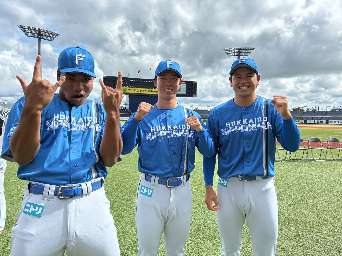 FIGHTERSkamasta's tweet photo. 本日、
ナミックス フレッシュオールスターゲーム2026開催⚾️
#大川慈英 投手 #エドポロケイン 選手 #常谷拓輝 選手が参加します👏
#lovefighters #鎌ヶ谷 #鎌スタ https://t.co/dxqSHdDuho