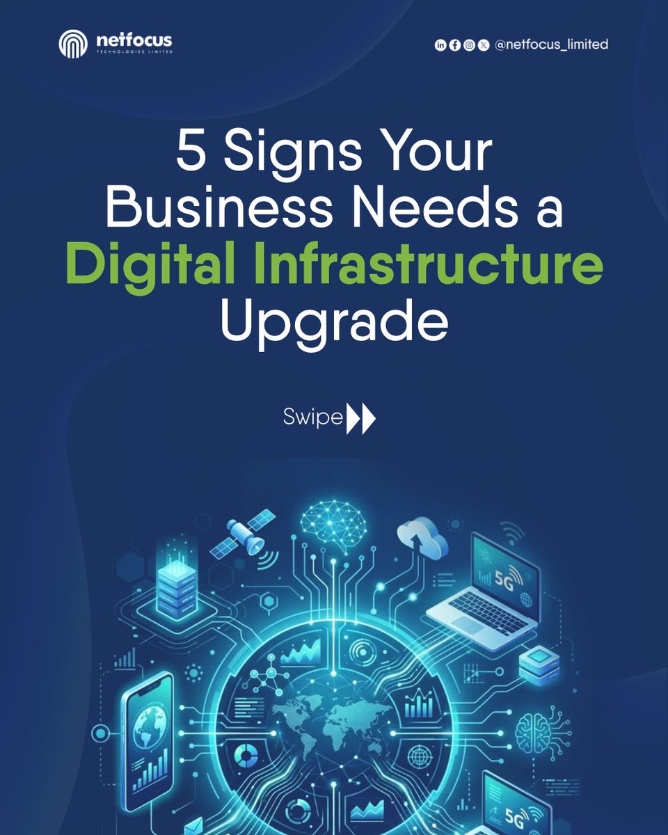 netfocuslimited's tweet photo. Happy Monday!☀️

It’s the beginning of a brand new week, and the best time to remind you that technology rarely fails all at once.

Swipe through to identify five indicators that your digital infrastructure may be due for an upgrade.

#itinfrastructure #enterpriseit ##netfocus https://t.co/qZg1SItnuJ