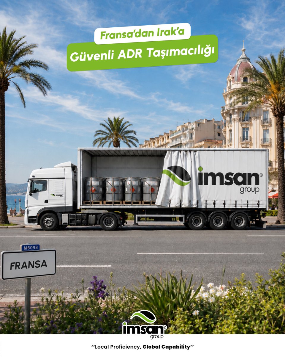 imsan_group's tweet photo. Fransa’dan Irak’a Güvenli ADR Taşımacılığı 🚛 
İmsan Group olarak, Fransa’dan Irak’a tehlikeli madde taşımacılığında ADR standartlarına uygun tenteli ve frigo araç seçenekleriyle hizmet veriyoruz. 
📍 Fransa → Irak https://t.co/KTNg5gUghG