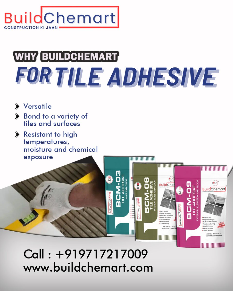MibizL64325's tweet photo. Adhesive plays a key role in ensuring your home stands strong for decades. Our products empower homeowners, architects, and builders, helping them transform their visions into enduring realities.
📞 +91 97172 17009
🌐 https://t.co/AuC8KdrBtH
#TileAdhesive #Buildchemart https://t.co/KfM2Q4E7QG