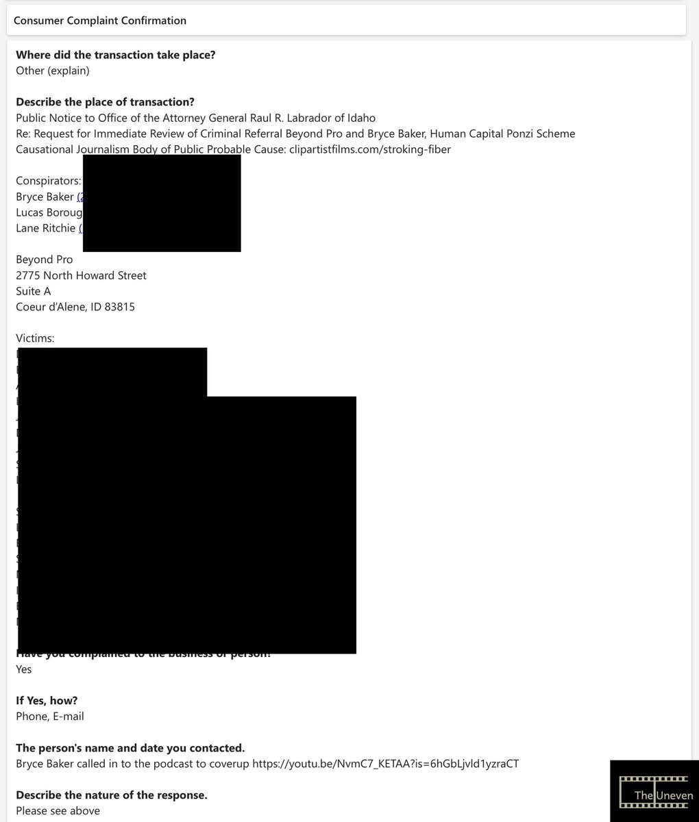 framedjourno's tweet photo. #TheUneven | Linear Pipe of Transparency
#CausationalJournalism
@Raul_Labrador 
Comment Opportunity:
Damon Sidur
Director of External Affairs
damon.sidur@ag.idaho.gov
208-334-2400
- -
Raul,

We The People look forward to immediate protection and justice for the 17 Beyond Pro Ponzi scheme victims provided to your office by Clip Artist Films.

Best,

Gordon Rose 
Editor In Chief
Clip Artist Films
EXPOSING ANY BUSINESS OR GOVERNMENT HURTING WE THE PEOPLE