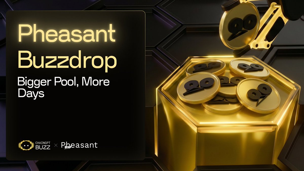 ChainGPT_Pad's tweet photo. Good news for Buzzers. 🐝

The @pheasantnetwork Buzzdrop is getting extended.

New end date: September 13, 12 PM UTC.

The response has been stronger than expected, more than 3,600 Buzzers and climbing, so we're adding $50,000 to the pool and giving the community more time to earn.

The $PNT reward pool is now $200,000.

More days. Bigger pool. Still anyone's game.

Start Buzzing 👉 https://t.co/7v1GfGkGgT