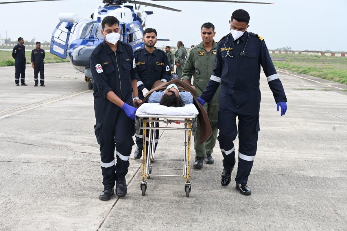 BeenaKhemani's tweet photo. INDIAN COAST GUARD BRAVES RAGING SEAS TO AIRLIFT CRITICALLY ILL 21-YEAR-OLD SEAFARER OFF PORBANDAR

In a remarkable display of #courage, #precision, and unwavering commitment to #saving #lives at #sea, the #IndianCoastGuard (#ICG) successfully carried out a high-risk medical evacuation (#MEDEVAC) #operation, rescuing a critically ill 21-year-old #seafarer from the merchant vessel MT Murlikisan off the #Porbandar #coast despite severe #weather and challenging sea conditions.

The life-saving mission began late on 25 July 2026, when the #Maritime #Rescue Coordination Centre (#MRCC), #Mumbai, alerted Coast Guard District Headquarters No. 1 (CGDHQ-1), Porbandar that a #crew member aboard the vessel had developed acute chest pain accompanied by a high fever, requiring immediate advanced medical care.

Responding without delay, the Coast Guard launched a swift Search and Rescue (#SAR) operation, deploying Indian Coast Guard #Ship #Arush while simultaneously coordinating with Porbandar Port authorities to bring the vessel into safer waters.

Recognising that an open-sea evacuation was impossible due to rough weather, Coast Guard officials facilitated the vessel's entry into the inner anchorage, where it anchored approximately 2.1 nautical miles off the Porbandar breakwater by the forenoon of 26 July 2026.

As sea conditions deteriorated further and docking at the #GMB #Jetty became impossible because of adverse weather and port regulations, the Indian Coast Guard escalated the operation by deploying an Advanced Light Helicopter (#ALH). Demonstrating exceptional #flying #skills and operational excellence, the #helicopter crew successfully #airlifted the critically ill seafarer to safety, overcoming the hostile maritime #environment.

Upon arrival at the Coast Guard Air Enclave (#CGAE), Porbandar, the patient received immediate medical attention from an Indian Coast Guard Medical Officer before being shifted to #AshaHospital, Porbandar, for specialised #treatment. The rescued seafarer is currently reported to be in stable condition.

The #daring rescue once again showcased the Indian Coast Guard's unmatched readiness, seamless inter-agency coordination, and unwavering dedication to protecting lives at sea—living up to its proud motto:

"Vayam Rakshamah" – "We Protect."

The successful mission stands as yet another testament to the Indian Coast Guard's #professionalism and its relentless commitment to safeguarding every life in India's maritime domain.

Info. @DefencePRO_Guj

K & K Media Network 
Founder Journalist Beena R Khemani