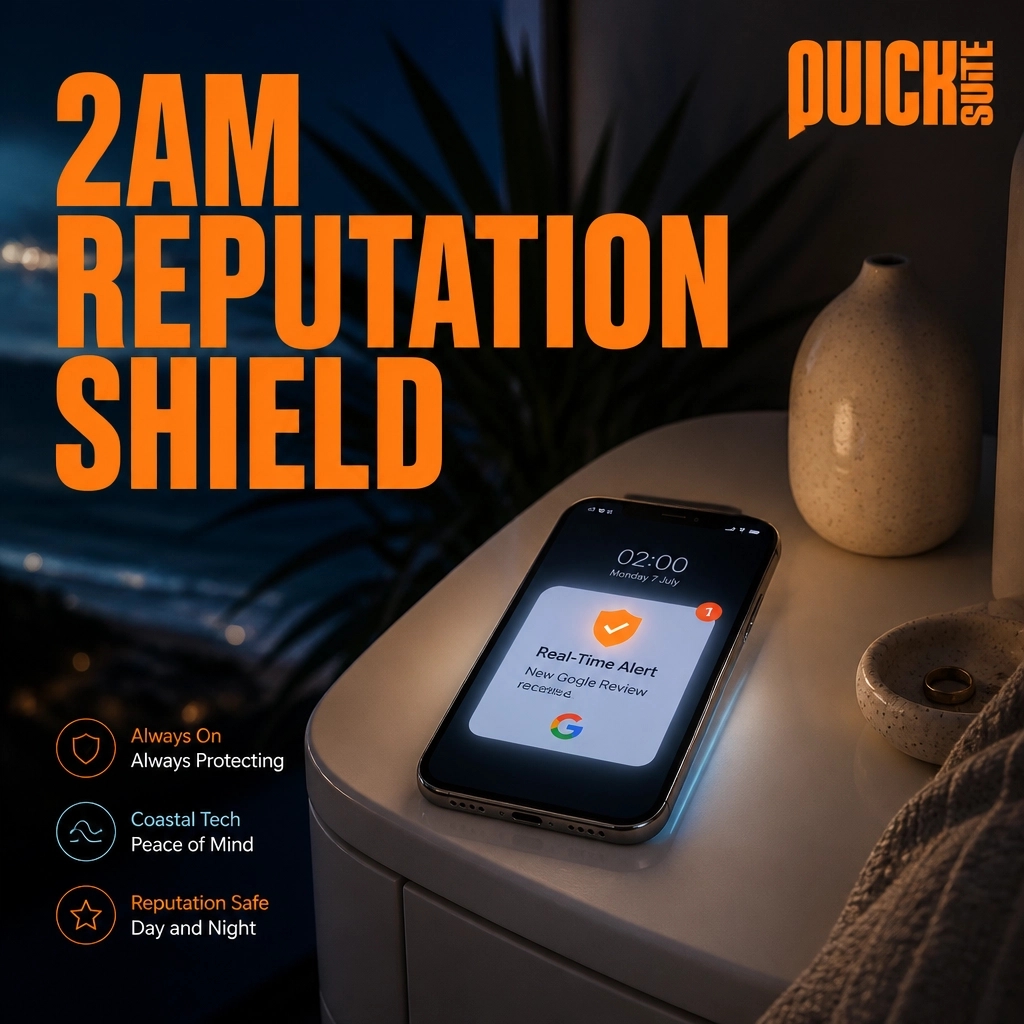 QuickAppAU's tweet photo. 2AM REPUTATION SHIELD 🛡️

Bad reviews don't sleep. Step 7 monitors your brand 24/7.

Respond in minutes, not days. Don't let one viral snag sink your local legend status.

Comment SHIELD for the formula. 🚀

#Reputation https://t.co/dtjbeJJIqf