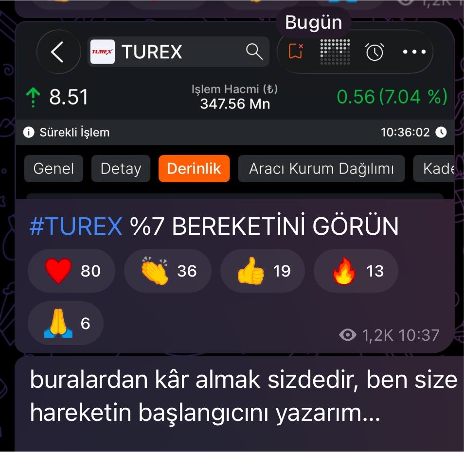 takastanborsa's tweet photo. geçen hafta #ensri yazmışım %15 bırakmış hemen arkasından #dogub yazmışım %20 bırakmış akabinde #smart yazmışım TAVAN almışız, dün geceden herkese açık #TUREX yazmışım sabah -1 den +7 görmüş %8 marj açmış… 

Maymun iştahlı olmaya gerek yok arkadaş,SAT TUŞUNA BAS! 

GRUBA GELİN! https://t.co/wES7YnvtSd