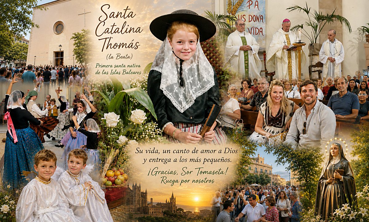 DidacSpolo's tweet photo. 🌿 Mallorca se viste de fiesta para honrar a Santa Catalina Thomás. La fe de un pueblo, transmitida de generación en generación, mantiene vivo el legado de la primera santa nacida en las Islas Baleares. Fe, tradición y cultura mallorquina. 🙏
Pulsar enlace inferior ⬇️
https://t.co/LkVsz4o3dh