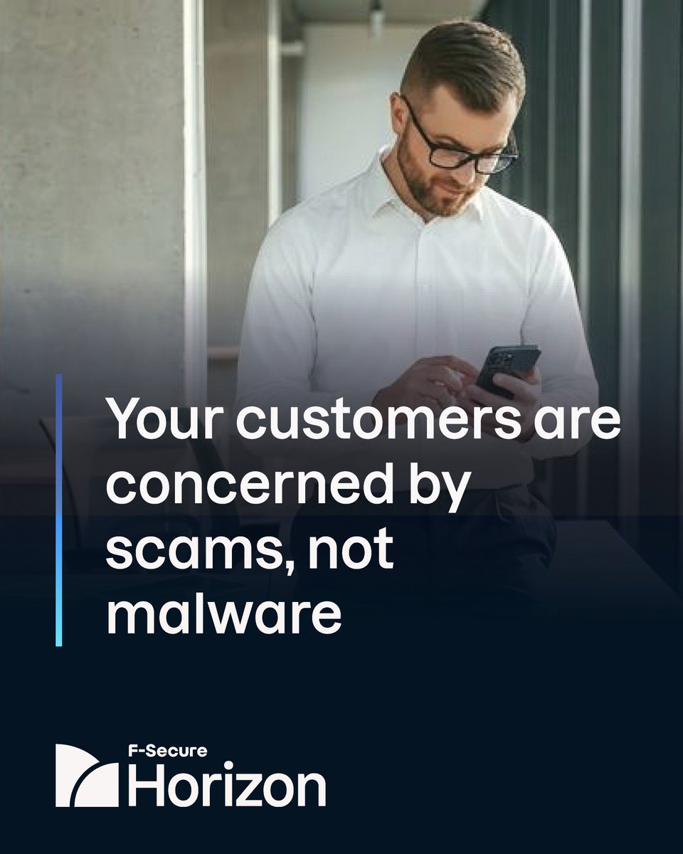 FSecure's tweet photo. 89% of scammers are now using AI — not to build malware, but to write better bait.
Antivirus was never built to catch a convincing text message. The gap your subscribers are living with → https://t.co/dXu08EkozI
#ISP #MVNO #ScamProtection #CyberSecurity #FSecureHorizon https://t.co/fatwZfBWln