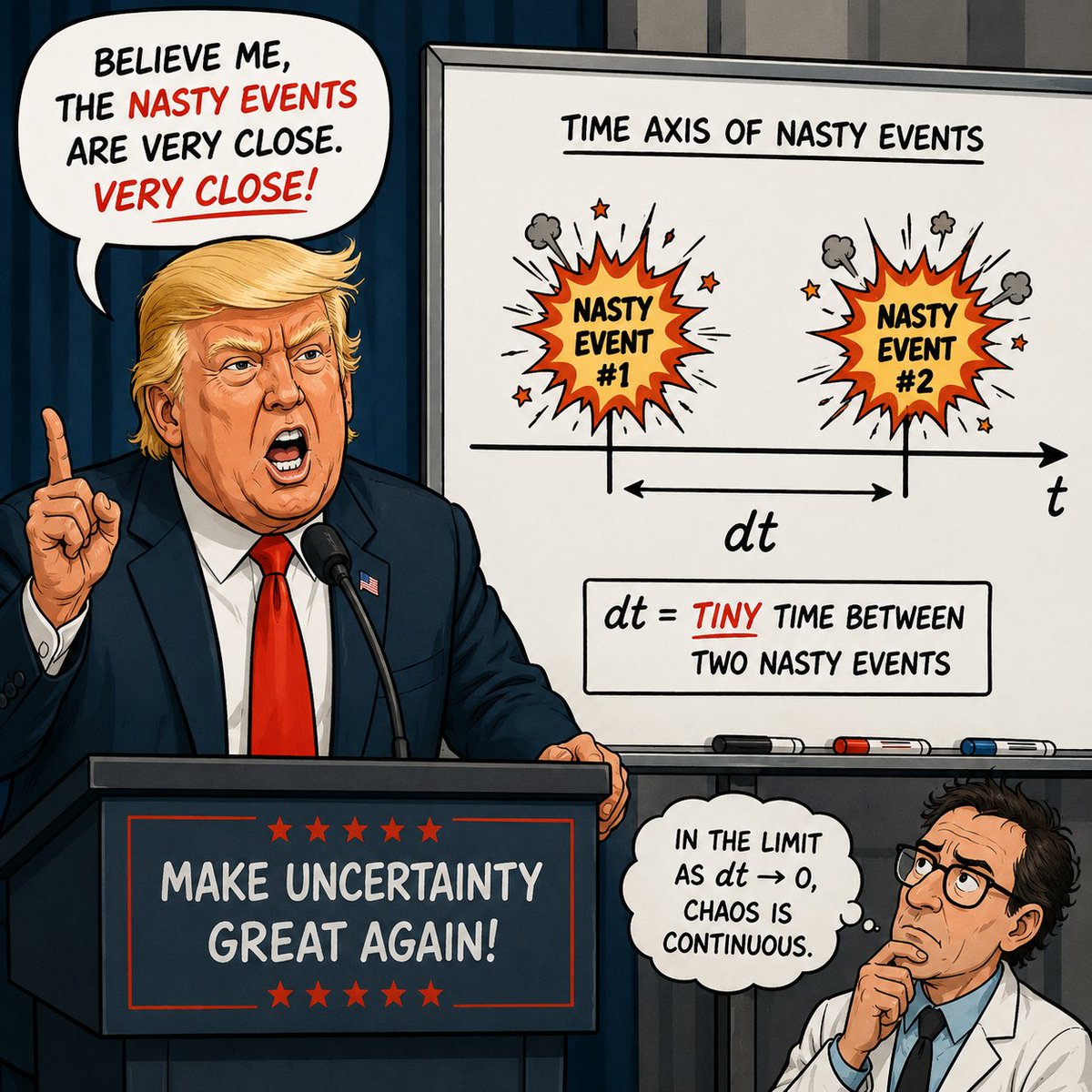 BSLMgtSupport's tweet photo. Fun fact: dt is named after Donald Trump. It denotes the shortest possible time interval between two nasty events. https://t.co/qL65pgcaHB